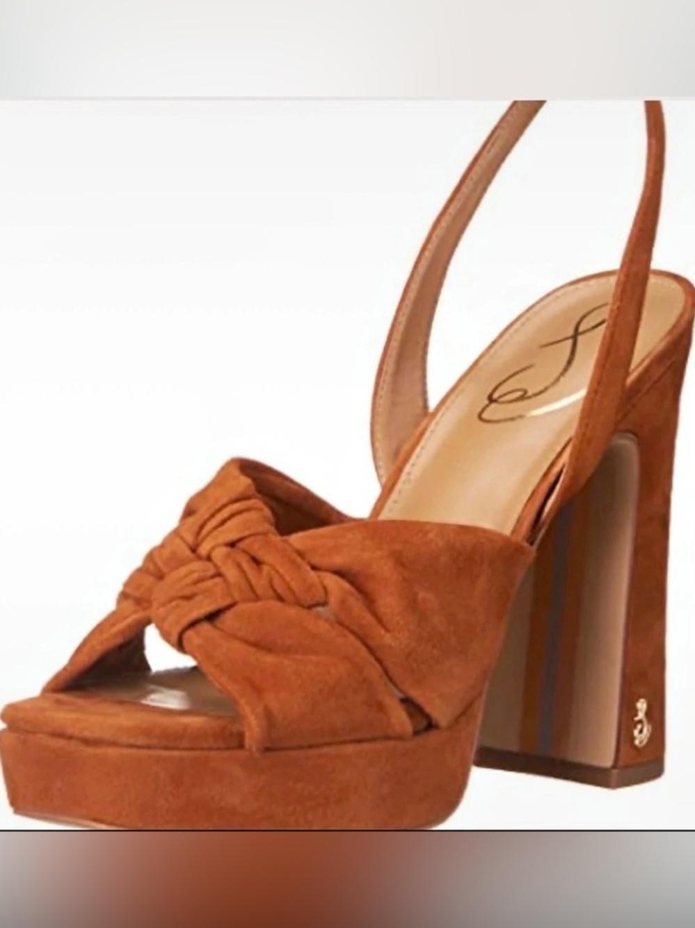 Sam Edelman Sandy Block Heel Platform Sandal Brown